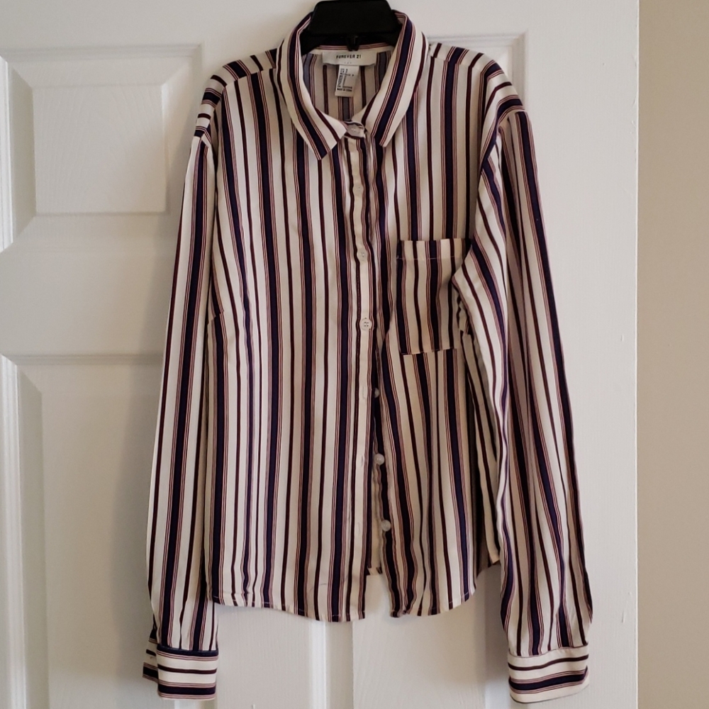 Women's rayon striped blouse.